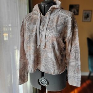 Ron Jon Cozy Floral Cut Off Hoodie Women Size Small